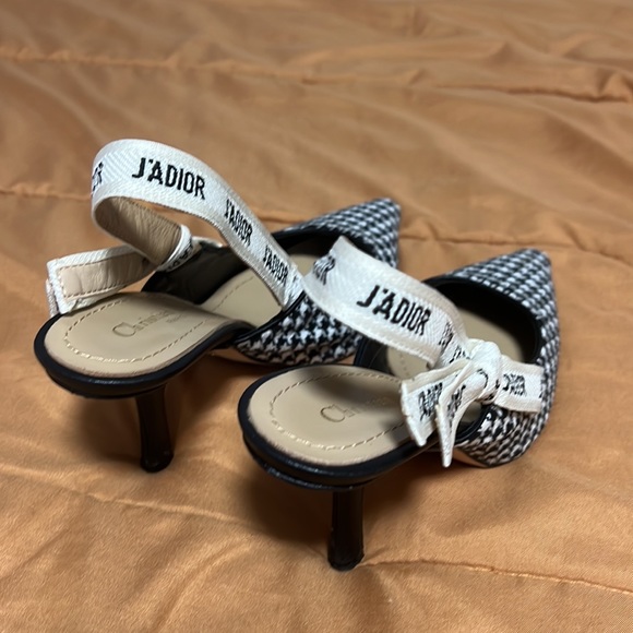 Tweed Houndstooth Slingback Shoes Size 40 - Picture 2 of 7